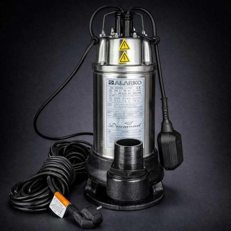 ALARKO WQCND 15-15 2 HP 220V PASLANMAZ PARÇALAYICI BIÇAKLI DALGIÇ POMPA