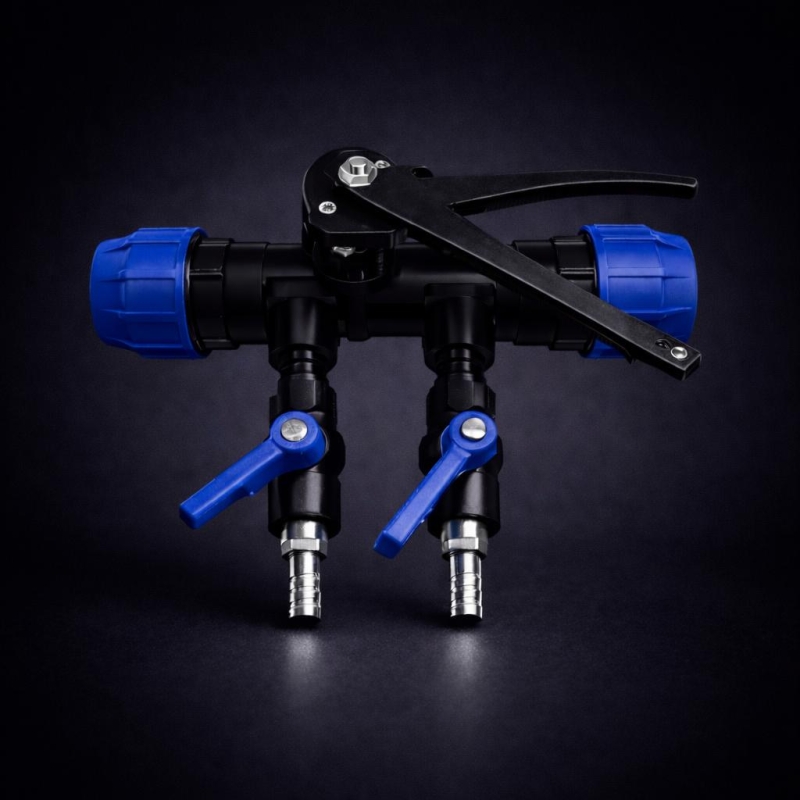 2 Plastik Polyamid Gövde Kaplin Başlık Dört Yollu Ara Gübreleme Vanası Seti